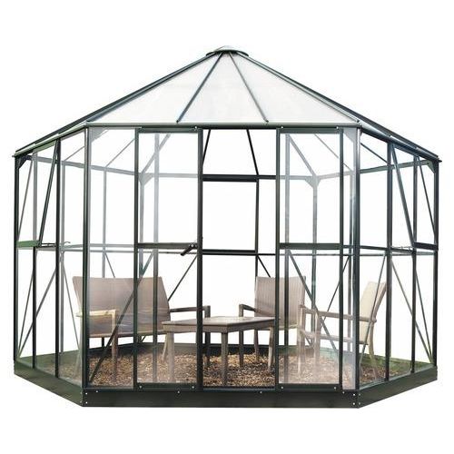 Gewächshaus Halls Atrium 9m² Alu grün / 3mm Sicherheitsglas