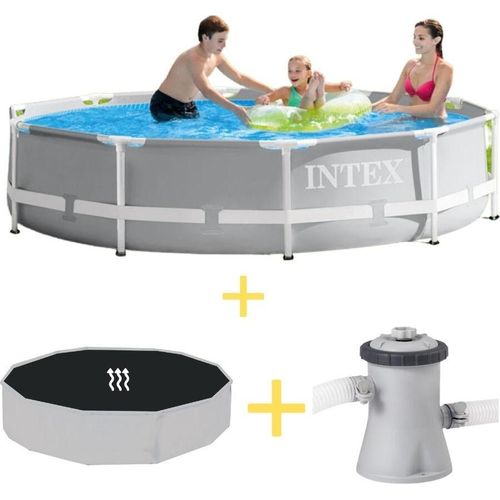 Intex Prism Frame Pool - 305 x 76 cm - Inklusive Solarsegel & Filterpumpe