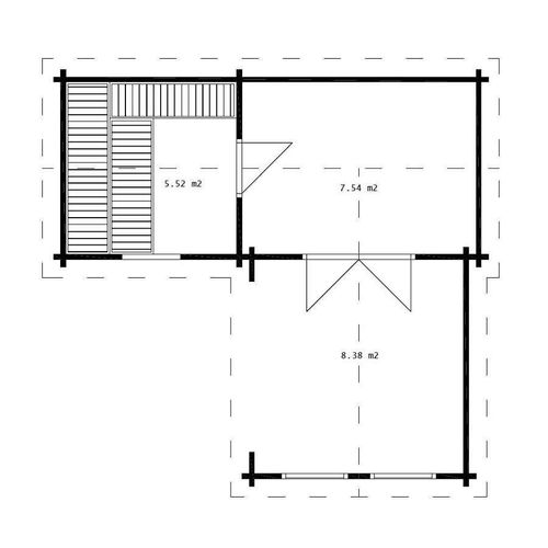 Saunahaus Lasse-70, 70 mm Wandstärke (625 x 600 cm)