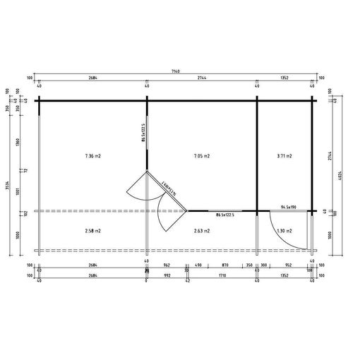 FinnTherm Saunahaus Johanna-40 Plus Gartensauna 3 Sitzbänke aus Holz, Sauna mit 40 mm Wandstärke, Außensauna mit Montagematerial