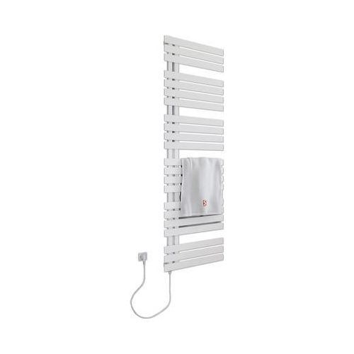 Elektrischer Handtuchwärmer SCHULTE Breda Heizstab links 60 x 169 cm 900 W mit Schukostecker weiß