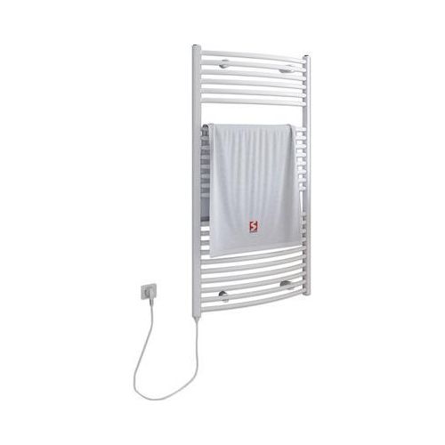 Elektrischer Handtuchwärmer SCHULTE Europa Heizstab links 60 x 113,5 cm 600 W mit Schukostecker weiß