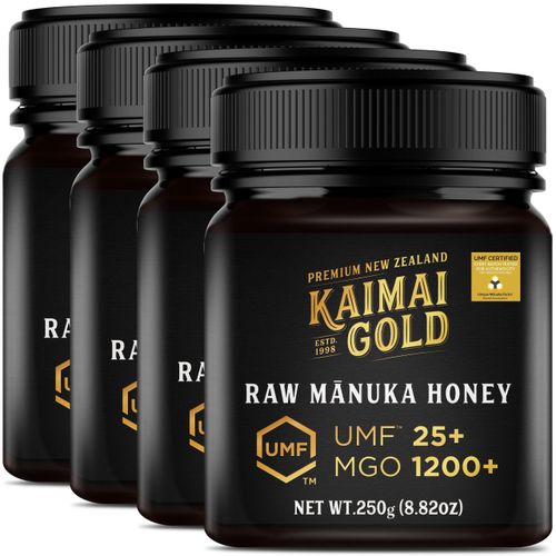 Kaimai Gold MGO 1200+ / UMF 25+ Manuka Honig * 4x 250g Premium Monofloral UMF® Certified Neuseeland ManukaHonig * 820 829 830 850 1000 1046 1122 1282