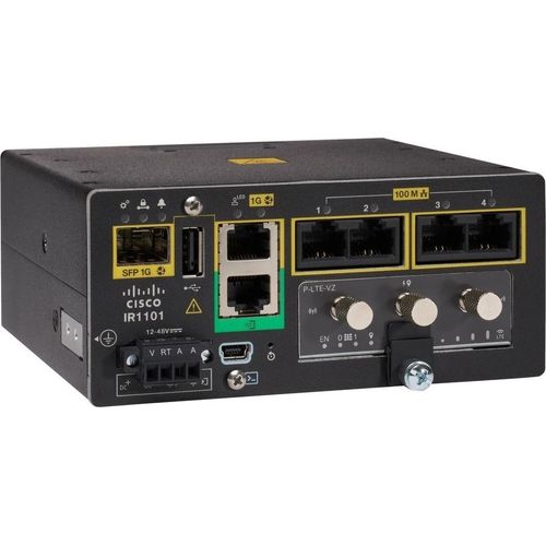Cisco IR1101-A-K9, Ethernet-WAN, Gigabit Ethernet, SIM-Karten-Slot, Schwarz