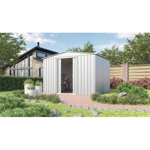 Gerätehaus GLOBEL 10x8 Satteldach 307 x 245 cm silber