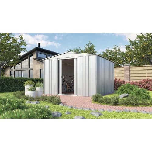 Gerätehaus GLOBEL 10x10 Satteldach 307 x 309 cm silber