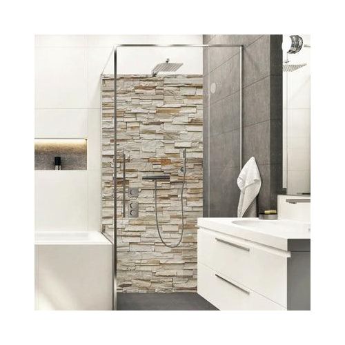 Duschrückwand mySpotti Shower Rustical Bricks Bruchsteinwand Mauerstein Verblender 210 x 100 cm SH-210100-1293-HB