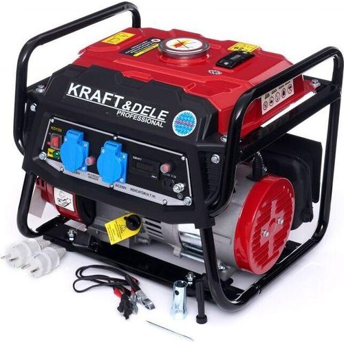 Kraft&Dele Stromerzeuger 3PS 1500W Steckdose 2x 230V, 1x 12V Benzin Stromaggregat Notstromaggregat Stromgenerator