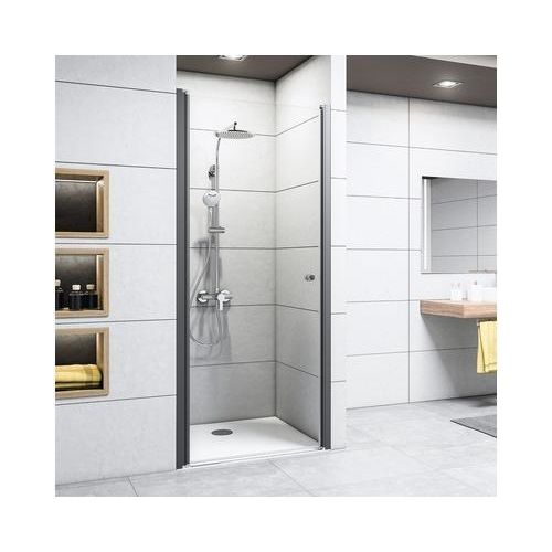 Drehtür für Nische Breuer Elana 6 100 cm Anschlag links Dekor Grau Profilfarbe schwarz Image