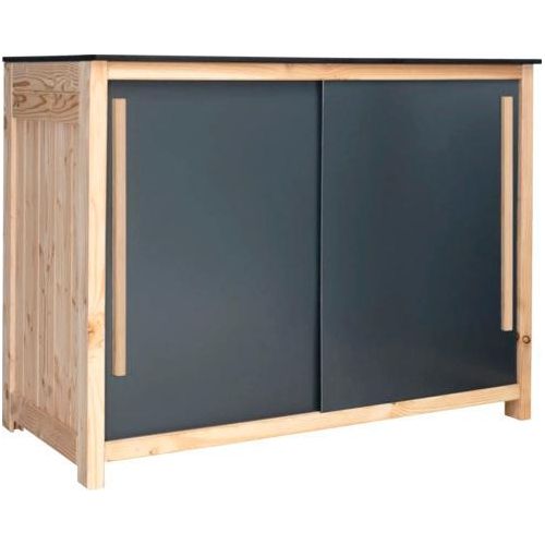 Gartenschrank/Outdoorküche Konsta Typ 603 Douglasie Sideboard Schiebetür 120 x 58 x 92 cm HPL anthrazit
