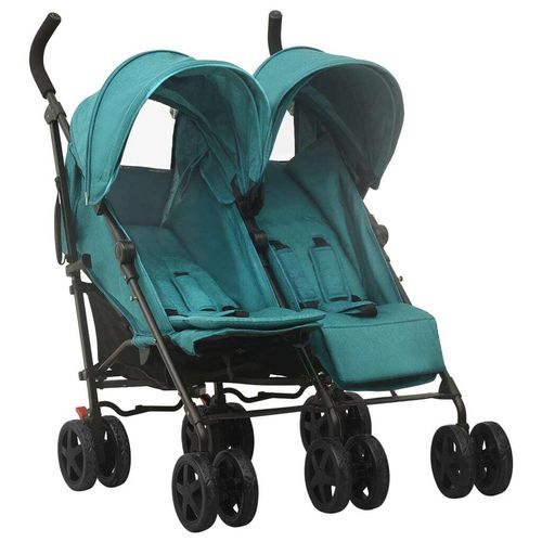 Design Geschwisterwagen Grün Stahl, Kombikinderwagen 2024 Neu