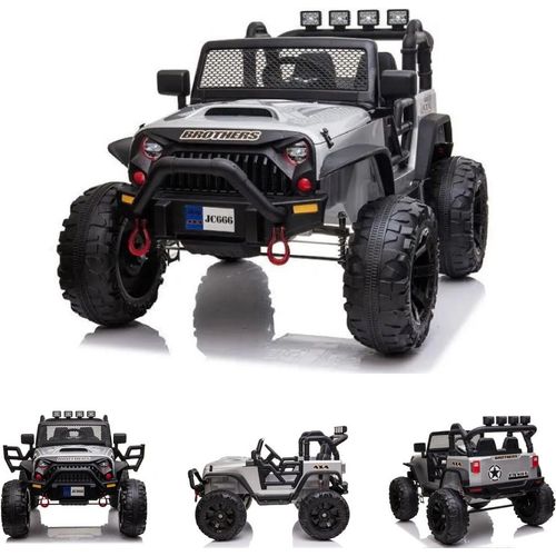 ES-Toys Kinder Elektroauto Buggy Offroad Fernbedienung Stoßdämpfer MP3-Anschluss silber
