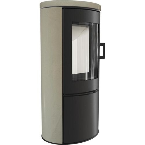 Kaminofen aus Stahl KRATKI AB S/DR ECO 5,5 kW Ø 150 Dekorative Fassadenverkleidung creme