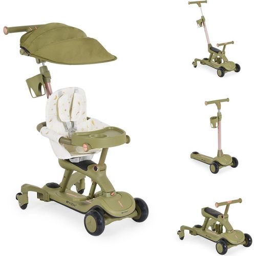Byox Kinderroller Cornet 6 in 1 Multifunktionsroller Rutscher Musik Becherhalter grün