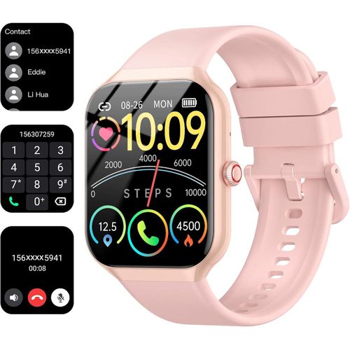 Damen Herren Smartwatch mit Telefonfunktion Pulsmesser/Schlafmonitor Fitnesstracker Schrittzähler Fitness