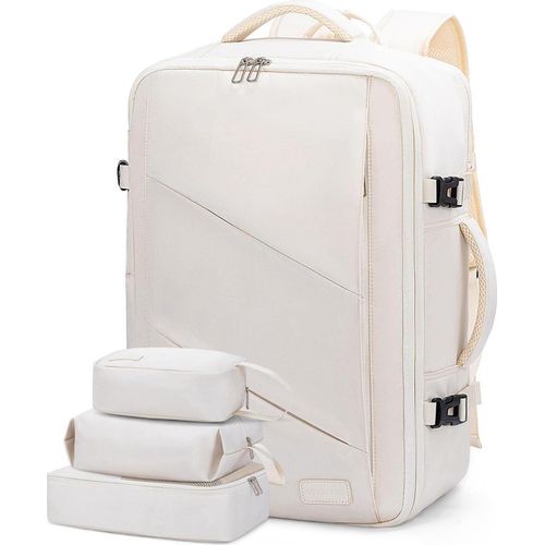Handgepäck Rucksack 17,3 Zoll Damen Laptop Reiserucksack Beige