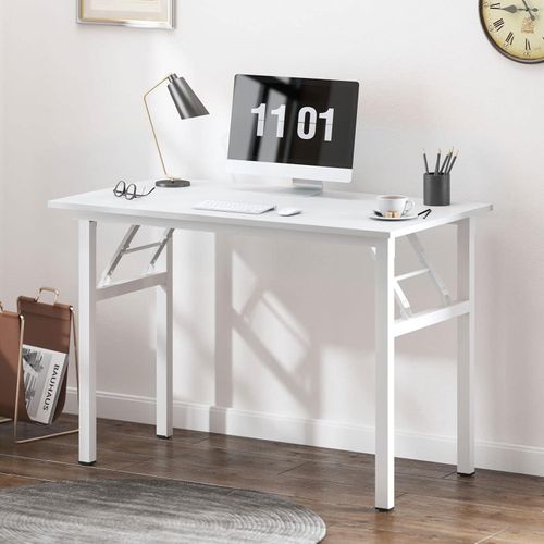 Klapptisch 100x60x75 cm in Weiß, PC Schreibtisch Büroarbeitsplatz