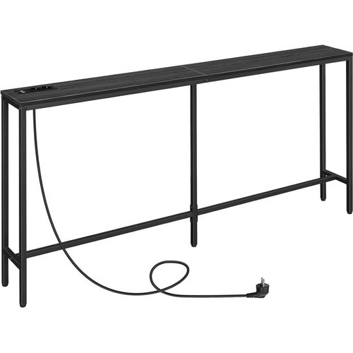 Konsolentisch mit Ladestation 180 cm USB-Anschlüssen Schwarz