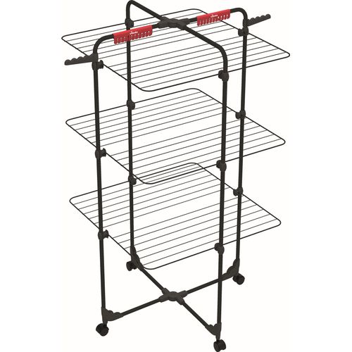 Wäscheständer VILEDA "Vileda MIXER 3 Ultimate Turmwäscheständer", schwarz (mattes schwarz), B:71,00cm H:132cm T:71cm, Stahl, Wäscheständer, Viel Platz auf engstem Raum für deine Wäsche.