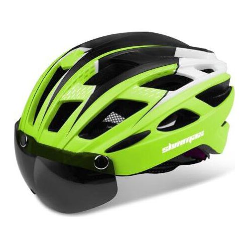 SHINMAX -Fahrradhelm Männer Frauen Visier magnetisch abnehmbare Sicherheitsbrillen Helme Leichte Erwachsene Radfahren ein verstellbares atmungsaktives