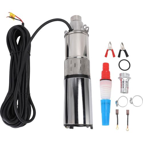 Solar-Tiefbrunnen-Tauchpumpe 12V 220W 1,2m³/h Durchflussmenge 30m High Lift Tiefbrunnenpumpe mit 10 Meter Stromkabel für Farm Ranch Bewässerung