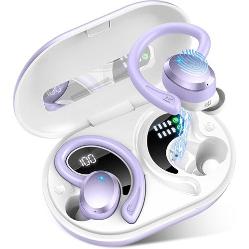 Sport Bluetooth 5.4 mit Hi-Fi Stereo, 48Std Sportkopfhörer Over-Ear mit Ohrhaken, Noise Cancelling Earbuds/4 ENC Mic, IP7 Wasserdicht Ohrhörer/USB-C