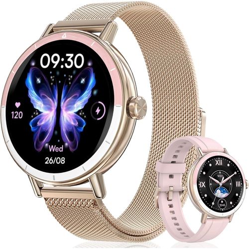 mit Telefonfunktion, mit 120+Uhr Faces, Herzfrequenz, Schlaf/SpO2 Monitor, Schrittzähler, Kalorien, Sport Modi, IP68 Wasserdichte Activity Tracker
