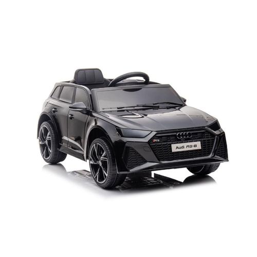 ES-Toys Kinder Elektrofahrzeug Audi RS6 lizenziert Kunstledersitz EVA-Reifen MP3 schwarz