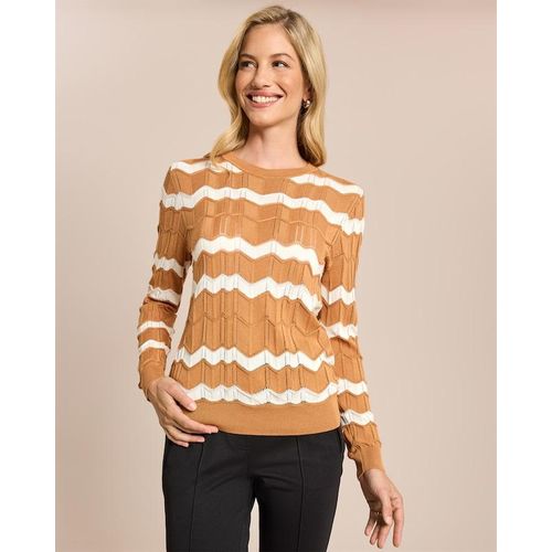 Feinstrick-Pullover Ajour-Muster Image