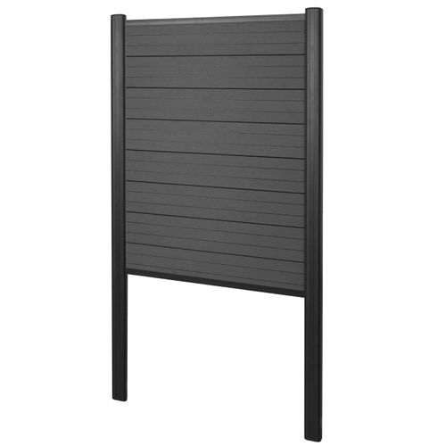 WPC-Sichtschutz Sarthe, Zaun Windschutz, Alu-Pfosten zum Einbetonieren Basiselement schmal, 100cm anthrazit