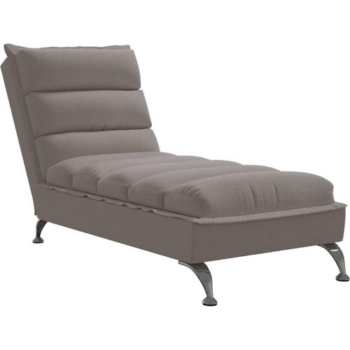 Chaiselongue mit Kissen Taupe Stoff