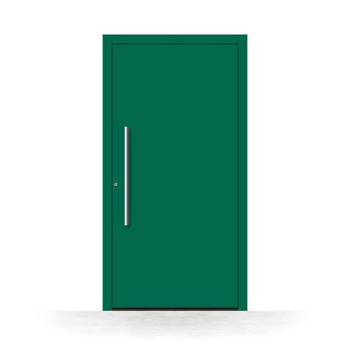 Porte d'entrée verte, RAL 6005 vert mousse, aluminium, 700 x 1700 mm, Schuco, Modèle Amiens, configurer individuellement Image