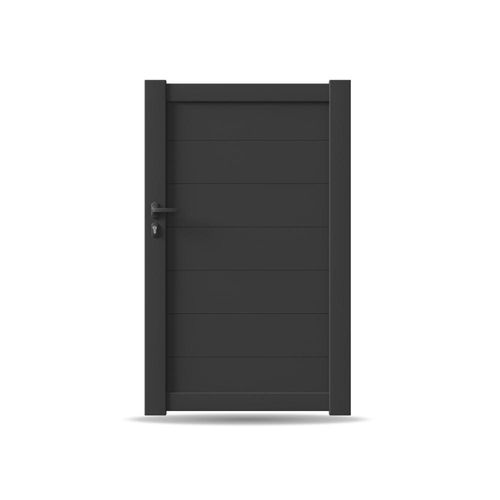 Portail, Portillon, modèle Orléans, aluminium, anthracite, systèmes de fixation flexibles, personnalisable Image