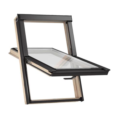 Fenêtre de toit 78x160 cm, Bois, RoofLite+ made by Velux Group, Slim Pine, couleur intérieur Pin, couleur extérieur similaire gris anthracite Image