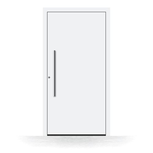 Porte d'entrée bois blanche, blanc signalisation RAL 9016, 850 x 1800 mm ou sur mesure, double vitrage, modèle Paris, configurer individuellement Image