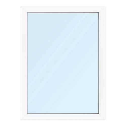 Fenêtre PVC 100x135 cm ou sur mesure, aluplast ideal 4000, blanc, 1000 x 1350 mm fenêtre fixe, 1 vantail, double vitrage Image