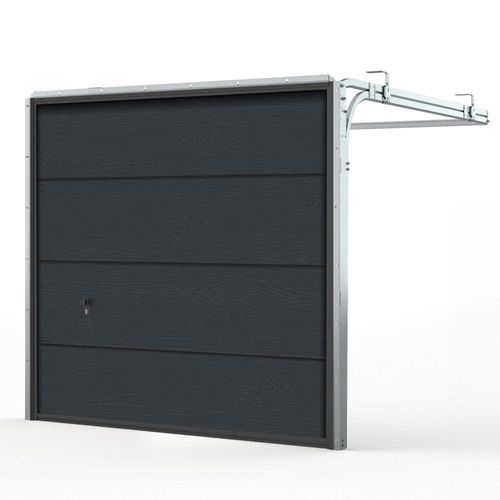 Porte de garage 2000x2000 mm, type Basic, RAL 7016 gris anthracite, woodgrain, sans moteur, entièrement personnalisable Image