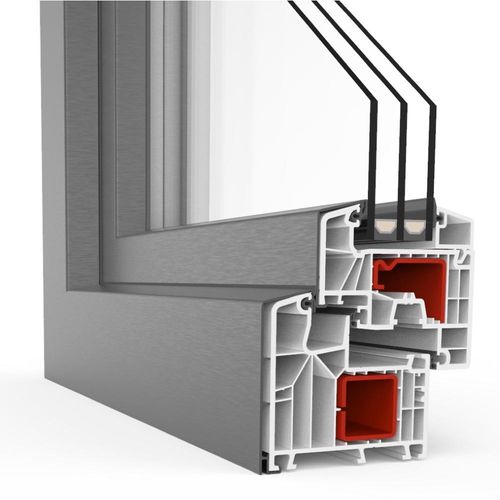 Fenêtre PVC-Aluminium, IDEAL TwinSet 8000, Blanc RAL 9016, 1 vantail, vitrage fixe, 510 x 510 mm, configuration personnalisée Image