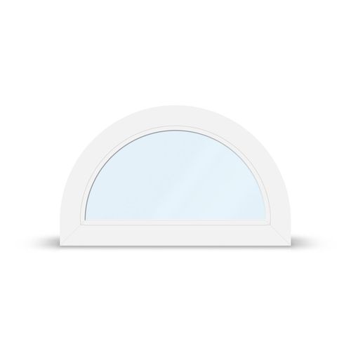 Fenêtre en arc, PVC, 90x60 cm ou sur mesure, blanc, 1 vantail, fenêtre fixe, avec isolation thermique, configurer individuellement Image