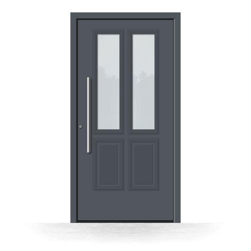 Porte d'entrée aluminium, gris anthracite, RAL 7016, isolation phonique et thermique, classique, campagne, Schuco, Modèle La-Roche-sur-Yon Image