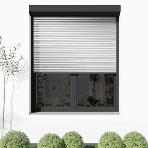 Volet roulant 1 m de large, volet roulant extérieur rectangulaire, pvc, blanc, 1000 x 800 mm ou sur mesure Image