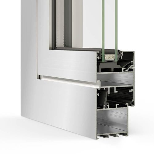 Porte-fenêtre Schüco, Aluminium, AWS 50.NI, 500 x 1700 mm, Blanc RAL 9016, 1 vantail oscillo-battant DIN gauche Image