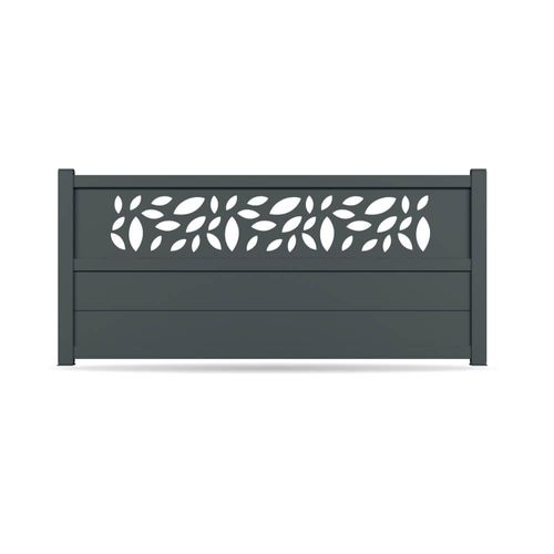 Clôture, modèle Rouen, aluminium, anthracite, systèmes de fixation flexibles, personnalisable