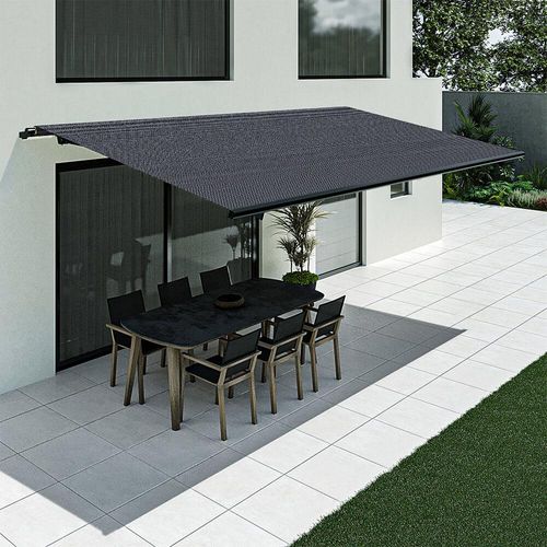 Store banne 3 m, modèle Basic sans coffre, Anthracite, 1600 x 3000 mm, avec commande manuelle à manivelle, configurer individuellement Image