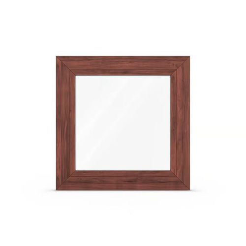 Fenêtre pvc acajou, imitation bois, aluplast IDEAL 4000, 1 vantail, vitrage fixe, 510x510 mm, configuration personnalisée Image