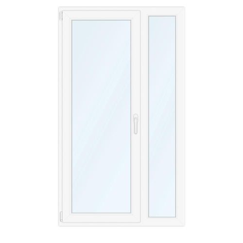 Porte-fenêtre 2 vantaux 2/3 1/3, pvc, blanc, aluplast IDEAL 4000, 1010 x 1760 mm, configurer individuellement Image