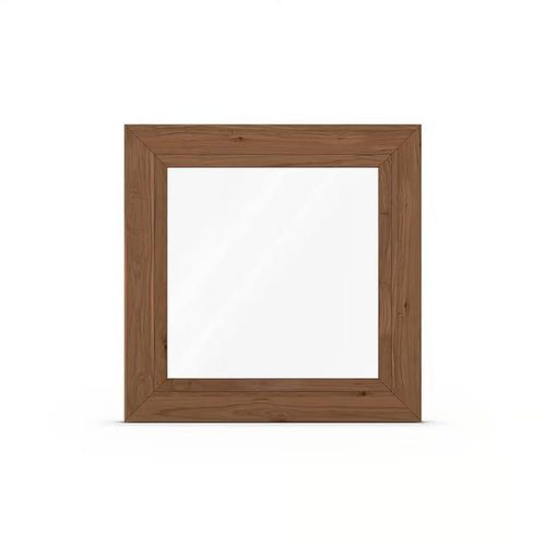 Fenêtre pvc noyer, imitation bois, aluplast IDEAL 4000, 1 vantail, vitrage fixe, 510x510 mm, configuration personnalisée Image