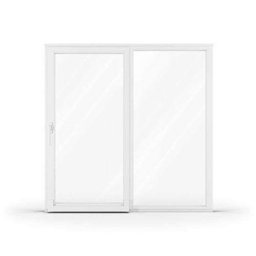 Baie vitrée 200x200 cm, baie oscillo-coulissante, pvc, IDEAL 4000, blanc, 2 vantaux, 2000 x 2000 mm, configuration personnalisée Image