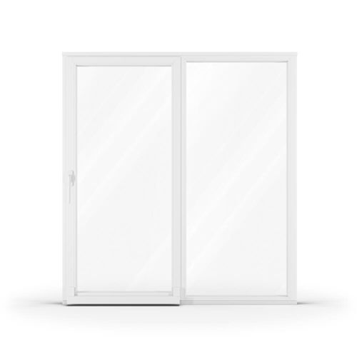 Baie vitrée 200x215 cm, baie oscillo-coulissante, pvc, IDEAL 4000, blanc, 2 vantaux, 2000 x 2150 mm, configuration personnalisée Image