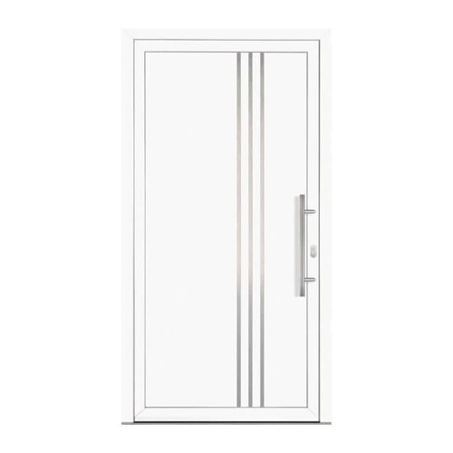 Porte d'entrée 110x215 cm, PVC, HT4000, Blanc, modèle Vitry-sur-Seine, 1100 x 2150 mm, ouvrant gauche, configuration personnalisée Image